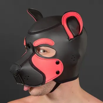 Frisky Pink Pup Hood Mr S Leather, kein Kinnriemen | Dark-Ink