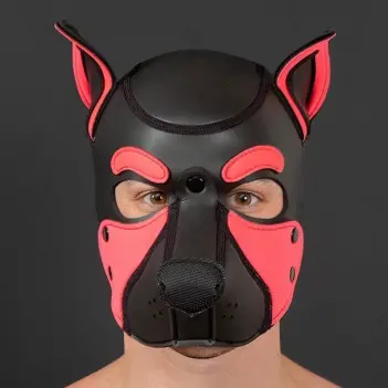 Frisky Pink Neoprene Pup Hood Mr S Leather, beard friendly | Dark-Ink
