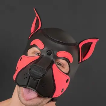 Frisky Pink Pup Hood Mr S Leather, kein Kinnriemen | Dark-Ink