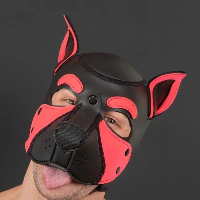 Frisky Pink Pup Hood Mr S Leather, kein Kinnriemen | Dark-Ink