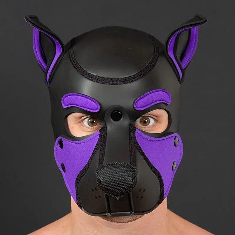 Frisky Purple Pup Hood Mr S Leather, Ohrlöcher inklusive | Dark-Ink