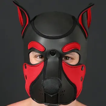 Capucha puppy Frisky Red Mr S Leather, hocico rojo | Dark-Ink