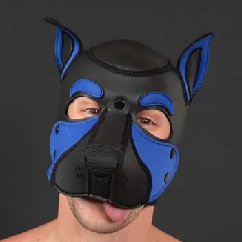 Cagoule puppy Frisky Royal Blue Mr S Leather, oreilles | Dark-Ink