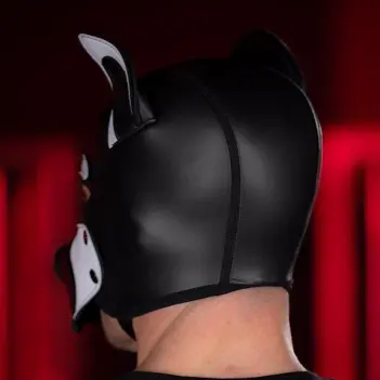 Cagoule puppy Frisky White Mr S Leather, corps blanc | Dark-Ink