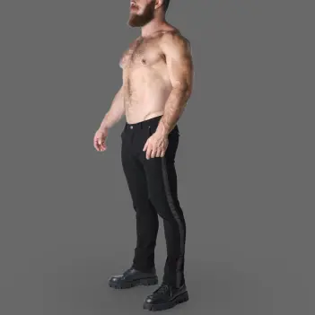 Pantalon zip arrière CB13 Brigade Twill, selle contrastée | Dark-Ink