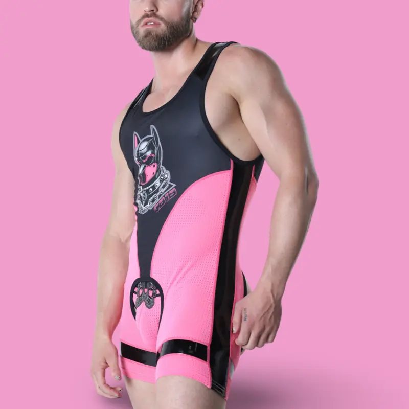 CB13 Dark Pup Jockstrap Pink, pinkes Mesh, Pup Play | Dark-Ink