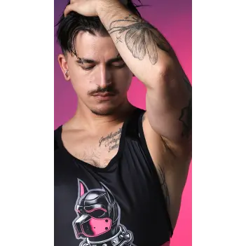 CB13 Dark Pup Singlet Chaps Pink, Chaps-Schnitt, Pup Play | Dark-Ink