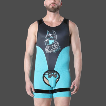 Kennel Club Dark Pup singlet chaps Turquoise