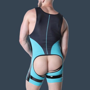 Kennel Club Dark Pup singlet chaps Turquoise