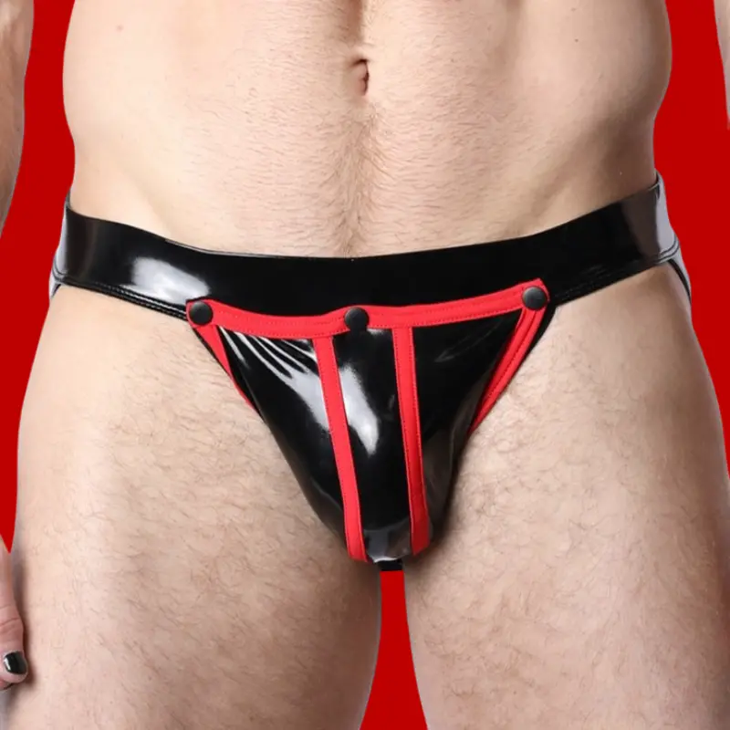 Jockstrap Black Chrome Cellblock 13, efecto látex sin botón | Dark-Ink