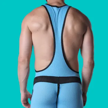 Singlet zip dos CB13 Starter Mesh, racerback mesh coloré | Dark-Ink