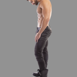 Slick carpenter zipper pant