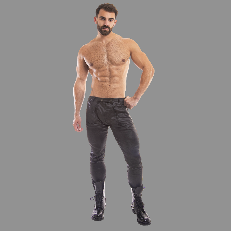 Slick carpenter zipper pant
