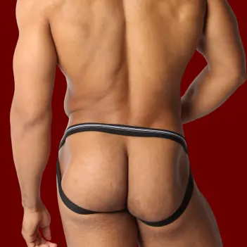 CB13 Tight End Swimmer Jockstrap Black, 1" waistband | Dark-Ink