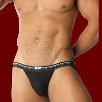 CB13 Tight End Swimmer Jockstrap Black, 1" waistband | Dark-Ink
