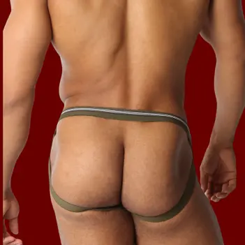 Jockstrap CB13 Tight End Swimmer Army Green, cintura 1" | Dark-Ink