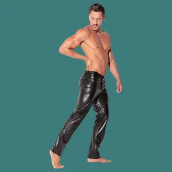 Pantalon similicuir stretch CODE 22 San Francisco, 5 poches | Dark-Ink