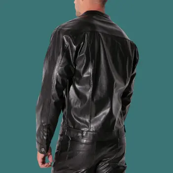 CODE 22 San Francisco Kunstlederjacke, Taillenlaschen | Dark-Ink