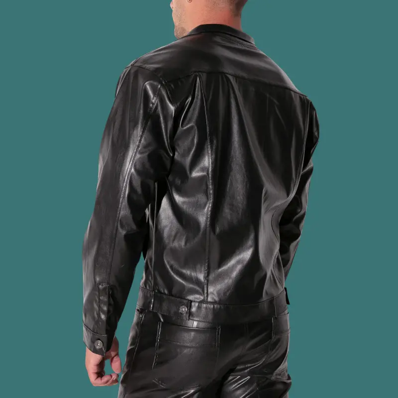CODE 22 San Francisco Kunstlederjacke, Taillenlaschen | Dark-Ink