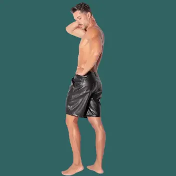 CODE 22 San Francisco Faux Leather Shorts, 21 cm Inseam | Dark-Ink