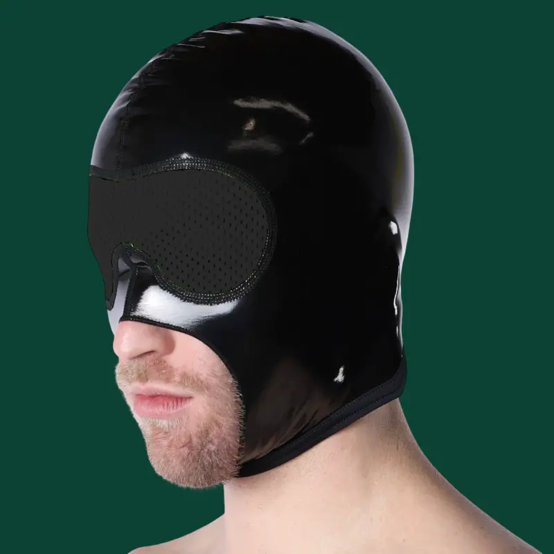 CB13 Black Chrome Maske, Mesh-Augenpanel Leder-Look | Dark-Ink