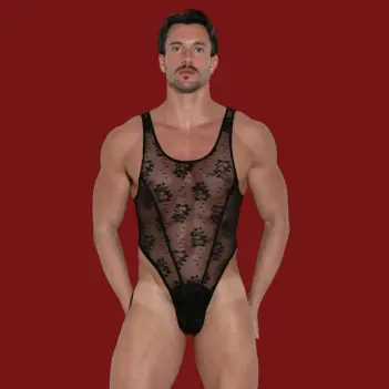 Body onesie dentelle CODE 22, accès arrière boutonné | Dark-Ink
