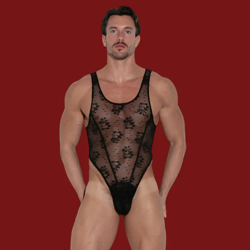 CODE 22 Lace Onesie: Buttoned Front and Rear Access | Dark-Ink