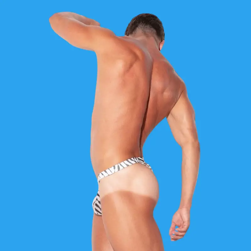 CODE 22 Savanna String: Zebra-Tüll, kein Rücken, Off-White | Dark-Ink