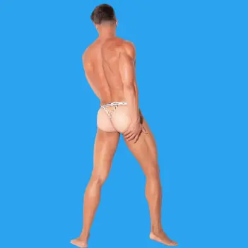 CODE 22 Savanna String: Zebra-Tüll, kein Rücken, Off-White | Dark-Ink