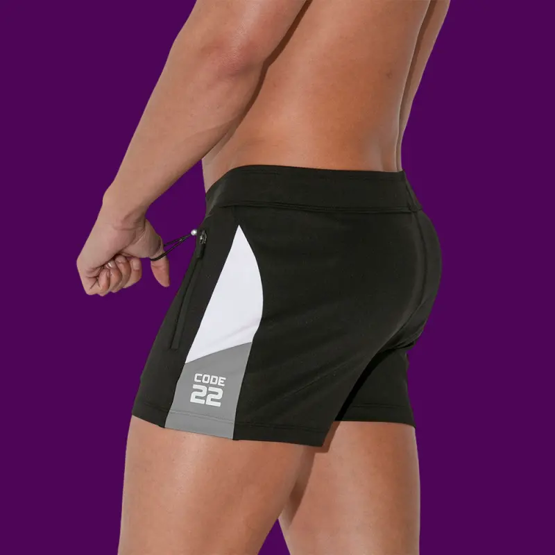 CODE 22 Rush Mini-Short, thermoverschweißte Reißverschlüsse | Dark-Ink