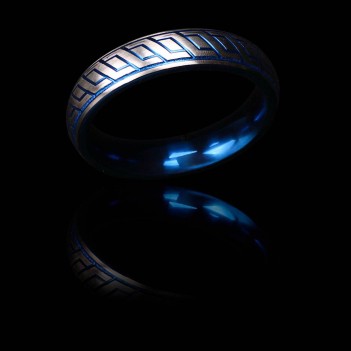 Blue wave stainless steel cockring