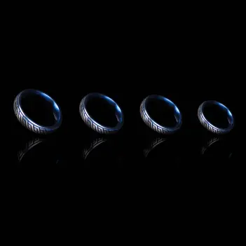 Cockring donut DARKLINE Blue Wave, acero grabado bicolor | Dark-Ink