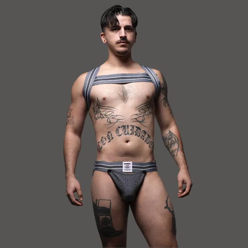 CB13 Tight End Harness, Logos in Relief, H-Form, 8 Farben | Dark-Ink