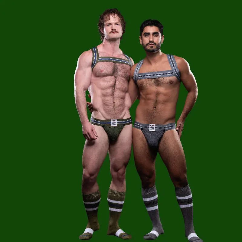 CB13 Tight End elastic harness, raised logo straps, H-front | Dark-Ink