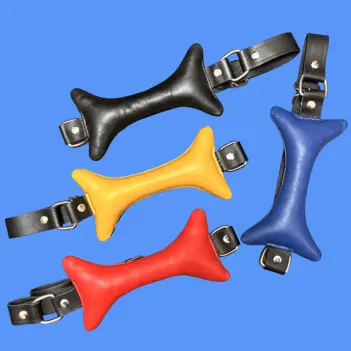 DARKLINE Doggy Bone Leather Gag, genuine cowhide puppy | Dark-Ink
