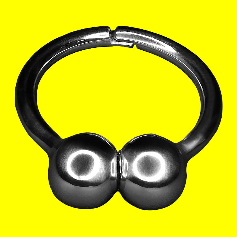 Ze Barbell Hinged Magnetic cockring  6mm