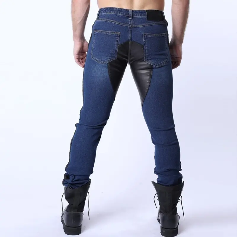 Pantalón fetish Saddleback CB13, cuero vegano | Dark-Ink