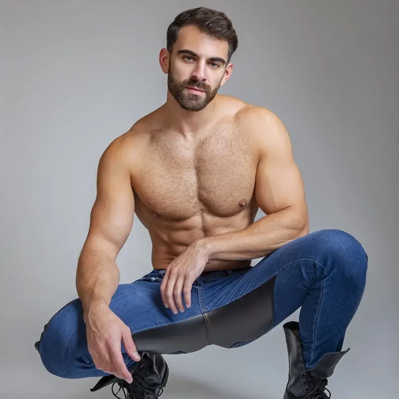 Pantalón fetish Saddleback CB13, cuero vegano | Dark-Ink