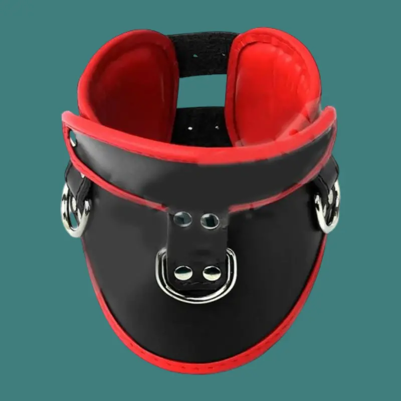 DARKLINE Leather Posture Collar, 12 cm, 3 D-rings | Dark-Ink