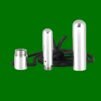 Inhalateur poppers DARKLINE, acier inox, cordon cuir 100 cm | Dark-Ink