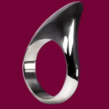 DARKLINE Teardrop Cock Ring, Mirror-Polished Steel | Dark-Ink