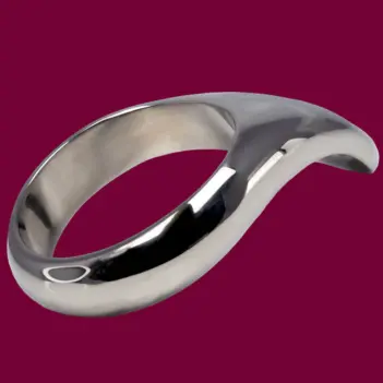 DARKLINE Teardrop Cock Ring, Mirror-Polished Steel | Dark-Ink