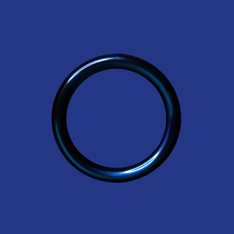 Anodized blue round glans and cockring 8mm