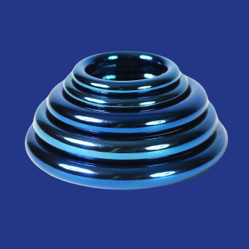 Anodized blue round glans and cockring 8mm