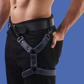 DARKLINE Thigh Harness, Quad-Layer Leather, 3 Colorways | Dark-Ink