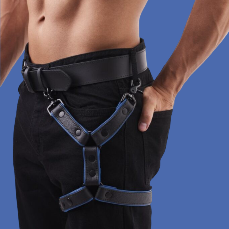 Thigh leather harness