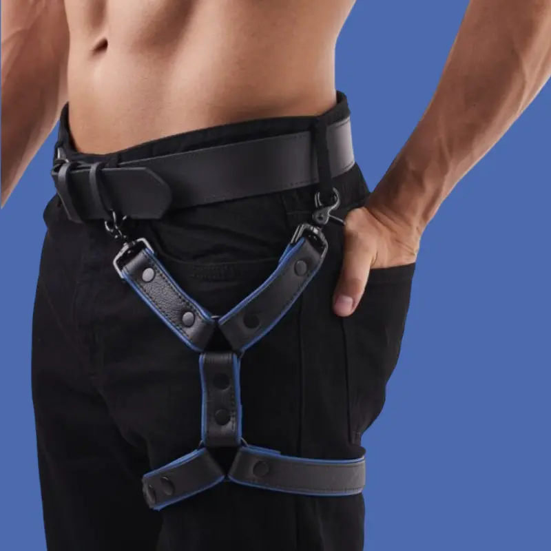 DARKLINE Thigh Harness, Quad-Layer Leather, 3 Colorways | Dark-Ink
