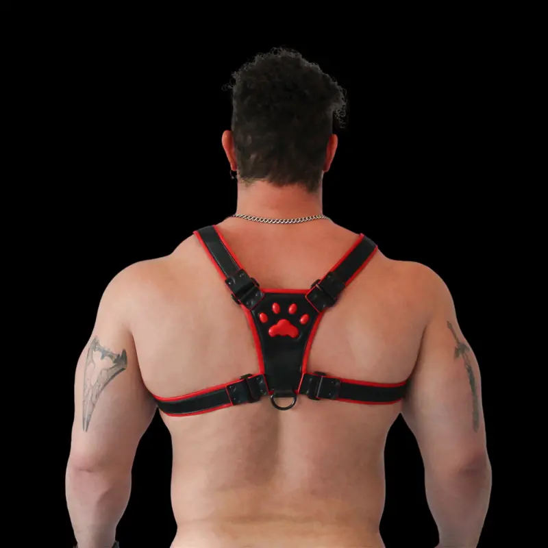 Arnés puppy BRUTUS Vegan Leather, cuero vegano, 4 hebillas | Dark-Ink