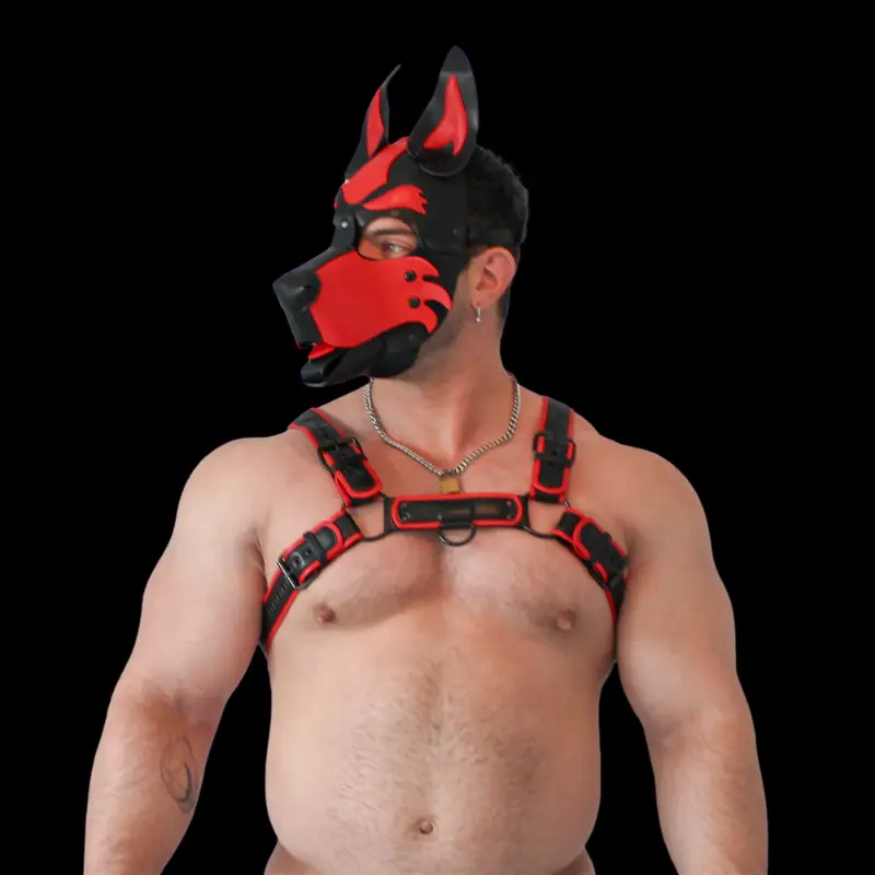 Arnés puppy BRUTUS Vegan Leather, cuero vegano, 4 hebillas | Dark-Ink
