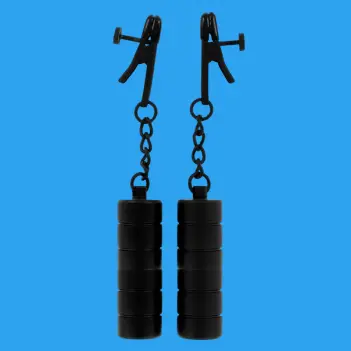 DARKLINE Magnetic Weighted Nipple Clamps – 6 Gewichte | Dark-Ink